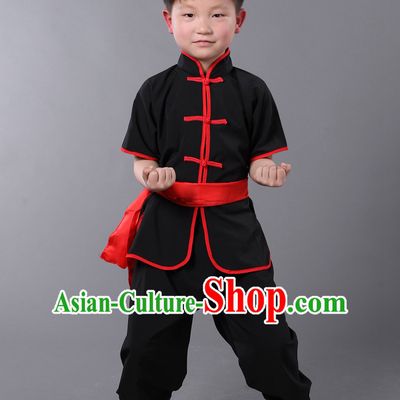 Chinese Traditional Kung Fu Costume Wing Chun Apparel Taiji Uniform for Kids Girls Boys