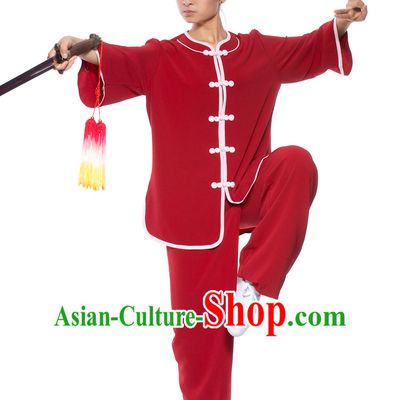 Chinese Traditional Kung Fu Martial Arts Practice and Competition Costume Wing Chun Apparel Taiji Tai Chi Uniform for Adults Children Women Girls