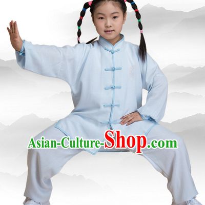 Chinese Asian Mandarin Kung Fu Martial Arts Practice and Competition Costume Wing Chun Apparel Taiji Tai Chi Uniform for Adults Children Men Women Boys Girls