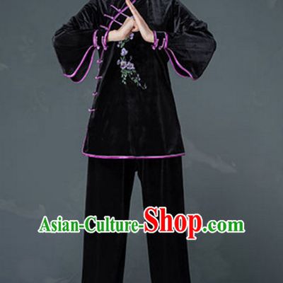Chinese Asian Mandarin Kung Fu Martial Arts Practice and Competition Costume Wing Chun Apparel Taiji Tai Chi Uniform for Adults Children Men Women Boys Girls