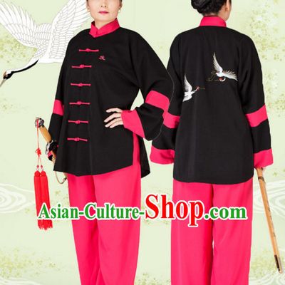 Chinese Asian Mandarin Kung Fu Martial Arts Practice and Competition Costume Wing Chun Apparel Taiji Tai Chi Uniform for Adults Children Men Women Boys Girls