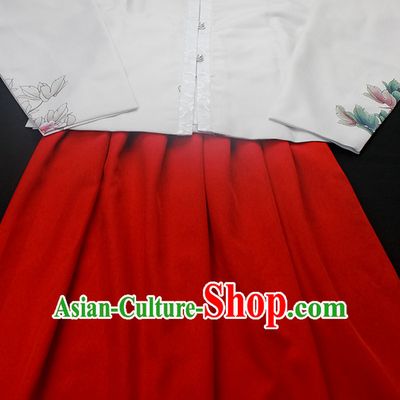 Ancient Chinese Hanfu Garment Top and Bottom Clothing Complete Set for Women or Girls