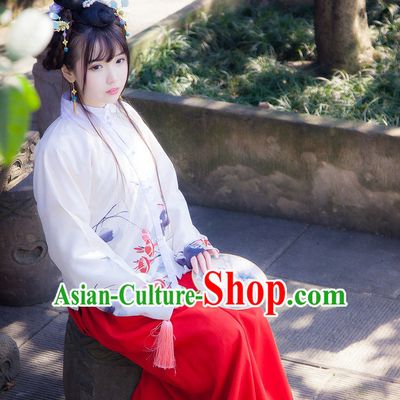 Ancient Chinese Han Fu Garment Top and Bottom Clothing Complete Set for Women or Girls