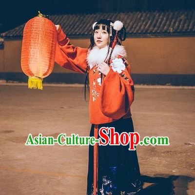 Ancient Chinese Ming Dynasty Princess Han Fu Suits Top and Bottom Clothing Complete Set for Women or Girls