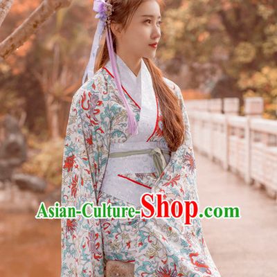 Ancient Chinese Han Dynasty Princess Clothes Top and Bottom Clothing Complete Set for Women or Girls