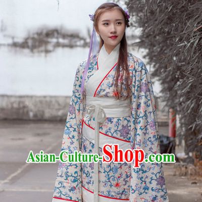 Ancient Chinese Han Dynasty Princess Clothes Top and Bottom Clothing Complete Set for Women or Girls