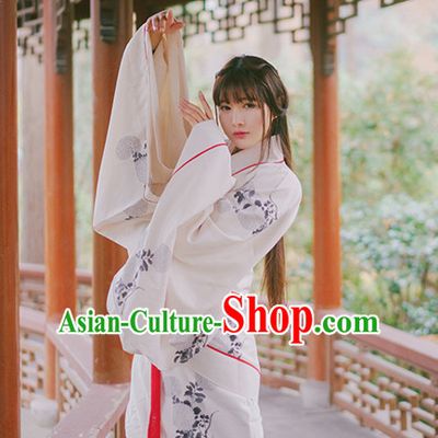 Ancient Chinese Han Dynasty Princess Clothes Top and Bottom Clothing Complete Set for Women or Girls