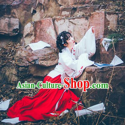 Ancient Chinese Ming Dynasty Princess Clothes Top and Bottom Clothing Complete Set for Women or Girls