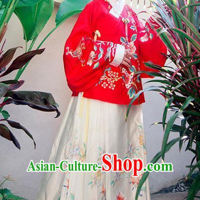Ancient Chinese Ming Dynasty Princess Queen Empress Clothing and Headpieces Complete Set for Women or Girls