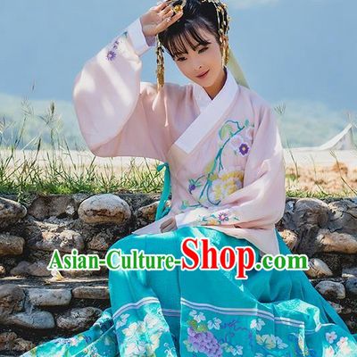 Ancient Chinese Ming Dynasty Princess Empress Queen Embroidered Clothing and Headpieces Complete Set for Women or Girls