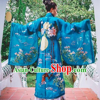 Ancient Chinese Ming Dynasty Princess Empress Queen Embroidered Clothing and Headpieces Complete Set for Women or Girls