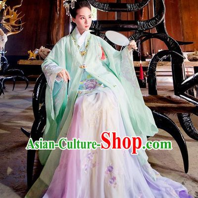 Ancient Chinese Ming Dynasty Princess Empress Queen Embroidered Clothing and Headpieces Complete Set for Women or Girls