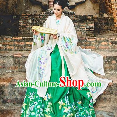 Ancient Chinese Ming Dynasty Princess Empress Queen Embroidered Clothing and Headpieces Complete Set for Women or Girls
