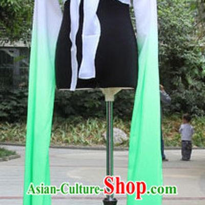 White to Green Chinese Classic Water Sleeve Dance Costumes for Women or Girls