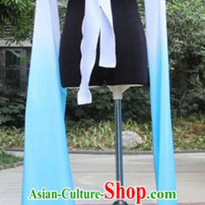 White to Blue Chinese Classic Water Sleeve Dance Costumes for Women or Girls