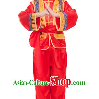 Chinese Folk New Year Dancing Costumes for Girls Kids Children