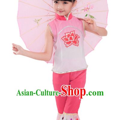 Chinese Traditional New Year Dancing Costumes for Girls Kids Children