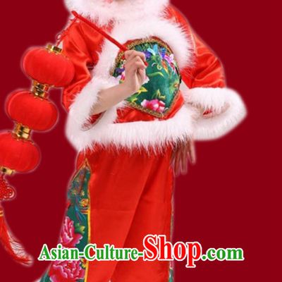 Chinese Traditional New Year Dance Suits for Girls Kids Children