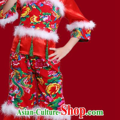 Chinese Traditional New Year Dance Outfits for Girls Kids Children