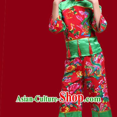 Chinese Traditional New Year Dance Outfits for Girls Kids Children