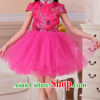 Chinese Traditional Lunar New Year Mandarin Dance Costumes for Girls Kids Children