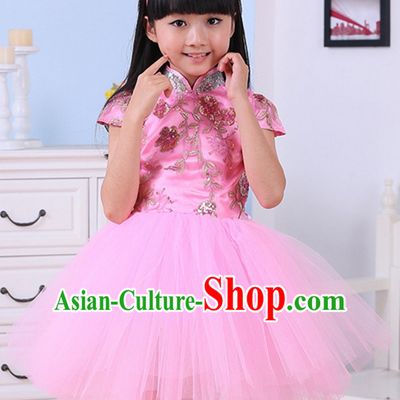 Chinese Traditional Lunar New Year Dance Skirts for Girls Kids Children