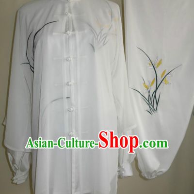 Top Mandarin Tai Chi Taiji Kung Fu Martial Arts Competition Uniform Dresses Suits Outfits for Adults