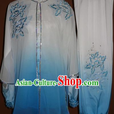 Top Embroidered Mandarin Tai Chi Taiji Kung Fu Martial Arts Competition Uniform Dresses Suits Outfits for Adults