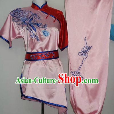 Top Embroidered Phoenix Tai Chi Taiji Kung Fu Gongfu Martial Arts Wu Shu Wushu Championship Competition Uniforms for Adults and Kids