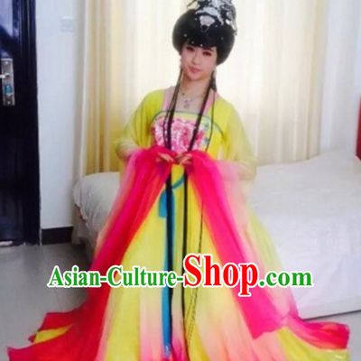 Ancient Chinese Empress Dresswear and Hair Jewelry Complete Set for Women Girls Adults KIds