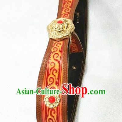 Traditional Chinese Mongolian Feather Belt for Women Girls