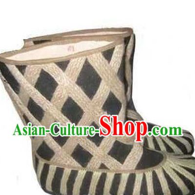 Ancient Chinese Film Handmade Boots for Men Boys Adults Children