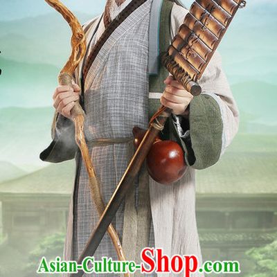 Ancient Chinese Swordsman Knight Clothing and Hair Jewelry Complete Set for Men