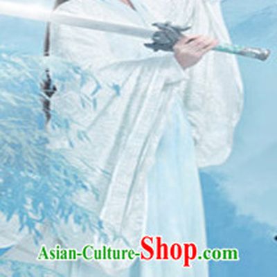 Ancient Chinese Fairy Knight Costumes and Hair Jewelry Complete Set for Women Girls