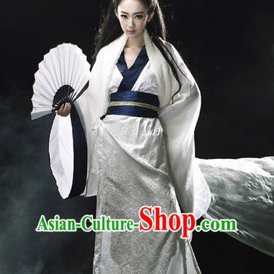 Ancient Chinese Knight Costumes and Hair Jewelry Complete Set for Women Adults Kids Youth Children