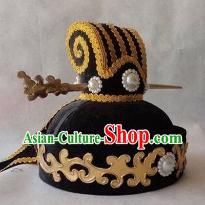 Handmade Ancient Traditional Chinese Embroidered Emperor Hat
