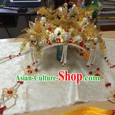 Traditional Chinese Phoenix Crown Coronet for Women Girls