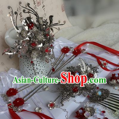 Ancient Chinese Empress Princess Queen Crown Coronet Headpieces Headdress Hair Accessories Set