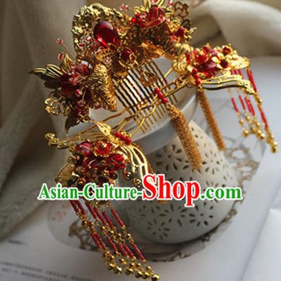 Ancient Chinese Empress Princess Queen Crown Coronet Headpieces Headdress Hair Accessories Set