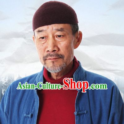 Traditional Chinese Handmade Dark Red Hat for Men