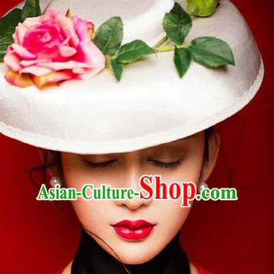 Top Imperial Royal Handmade Flower Decorations Hat for Ladies