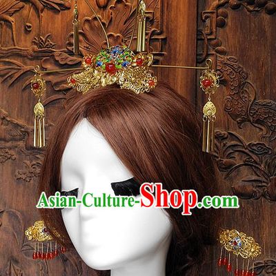 Ancient Chinese Empress Princess Queen Hair Style Accessories Hair Sticks Clips Hair Pin Hair Pieces Combs Ancient Chinese Chopsticks Asian Wedding Bridal Hair Ornaments Crown
