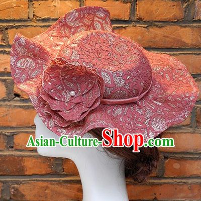 Top Handmade Flower Decoration Hat Dress Hat for Ladies