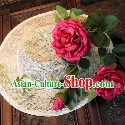 Top Handmade Flower Decoration Hat Dress Hat for Ladies