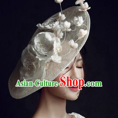 Top Handmade Flower Decoration Hat Dress Hat for Ladies