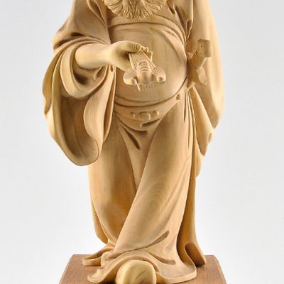 Chinese Classical Hands Carved Wooden Sculptures of Zhong Kui