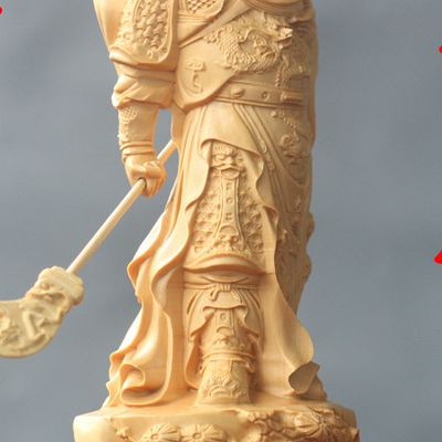 Chinese Classical Hands Carved Wooden Sculptures of Guan Gong