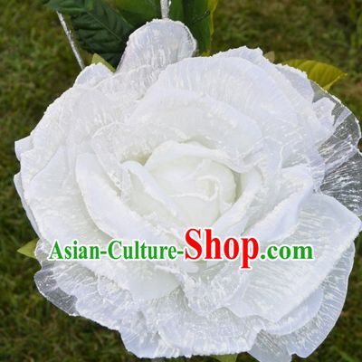 0.75 Meter Big White Rose Dance Props Props for Dance Dancing Props for Sale for Kids Dance Stage Props Dance Cane Props Umbrella Children Adults