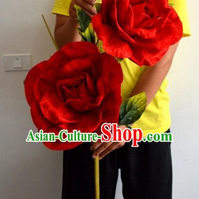 Big Red Rose Flower Dance Props Props for Dance Dancing Props for Sale for Kids Dance Stage Props Dance Cane Props Umbrella Children Adults