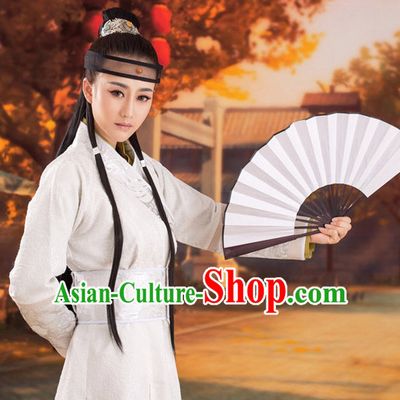 Chinese Ancient Hanfu Dresses and Headdress Complete Set for Women and Men